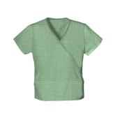 Check Up Bronze Green Mini Mock Wrap Top